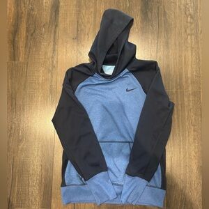 Nike Black and Light Blue Therma-Fit Hoodie